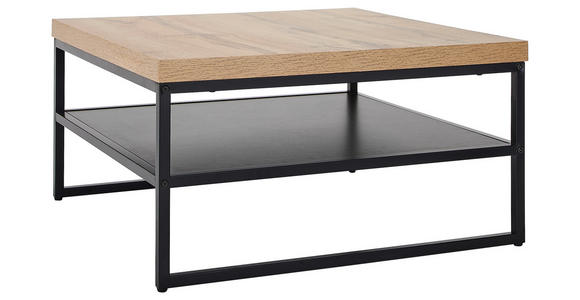 COUCHTISCH 75/75/40 cm quadratisch Naturfarben, Schwarz  - Schwarz/Naturfarben, Basics, Holzwerkstoff/Metall (75/75/40cm) - Carryhome