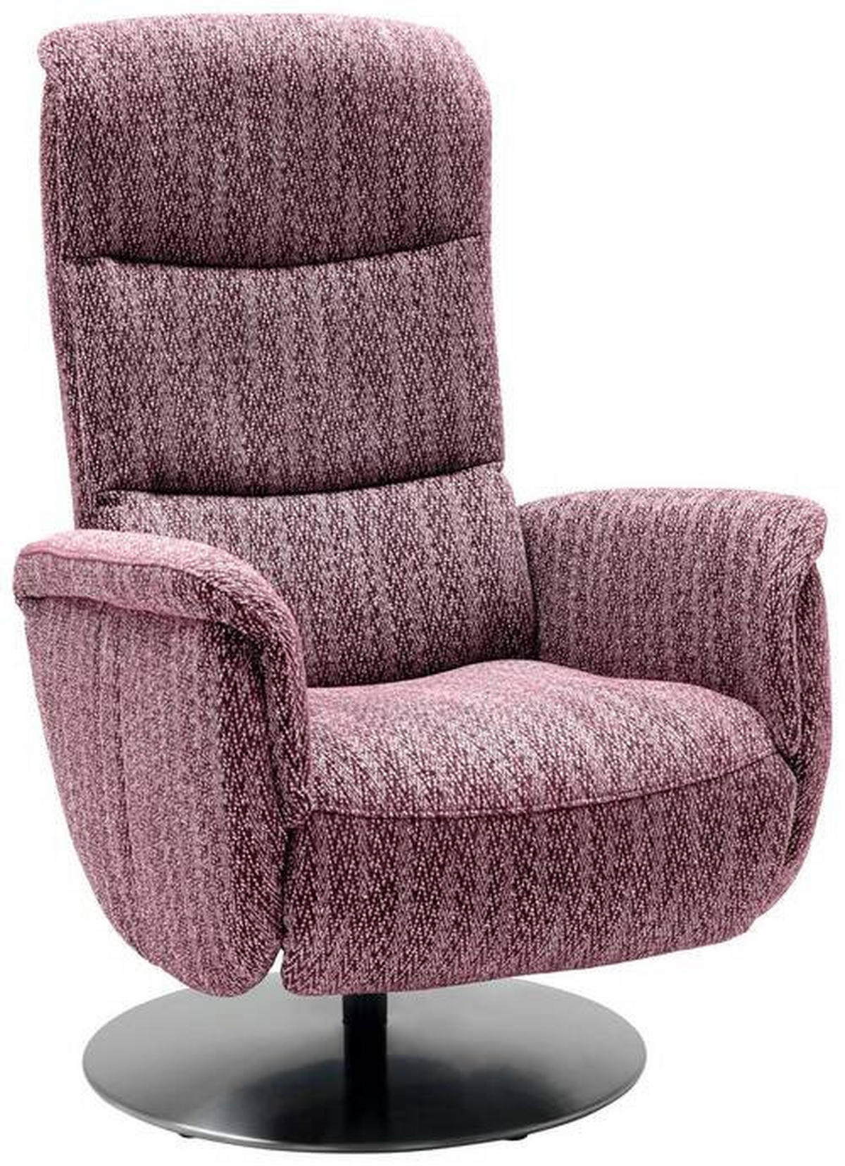 RELAXSESSEL in Textil Weinrot  - Edelstahlfarben/Weinrot, Design, Textil/Metall (71/112/83cm) - Dieter Knoll