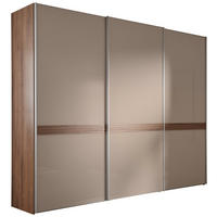SCHWEBETÜRENSCHRANK 280/222/68 cm,  in Eichefarben, Hellbraun, 3 Tür(en)  - Hellbraun/Eichefarben, Basics, Glas/Holzwerkstoff (280/222/68cm) - Moderano