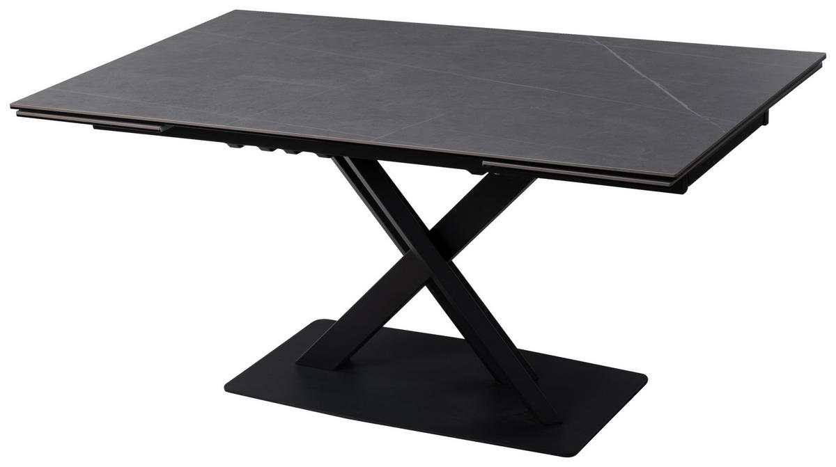 TRPEZARIJSKI STO  antracit, crna   - crna/antracit, Dizajnerski, staklo/metal (160-240/90/76cm) - Novel
