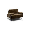 SESSEL Samt Braun    - Schwarz/Braun, Design, Textil/Metall (114-142/85/86-94cm) - SENSOO