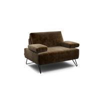 SESSEL Samt Braun    - Schwarz/Braun, Design, Textil/Metall (114-142/85/86-94cm) - SENSOO