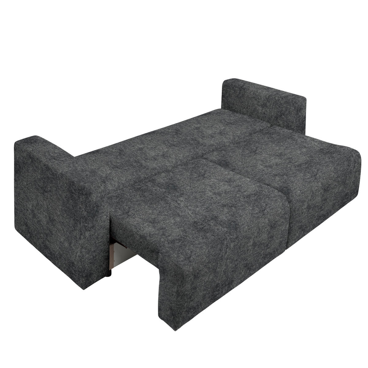 SCHLAFSOFA  mit Stoffauswahl, Schlafen auf Sitzhöhe, Rücken echt Velours Anthrazit  - Anthrazit/Schwarz, Design, Kunststoff/Textil (250/92/105cm) - Carryhome
