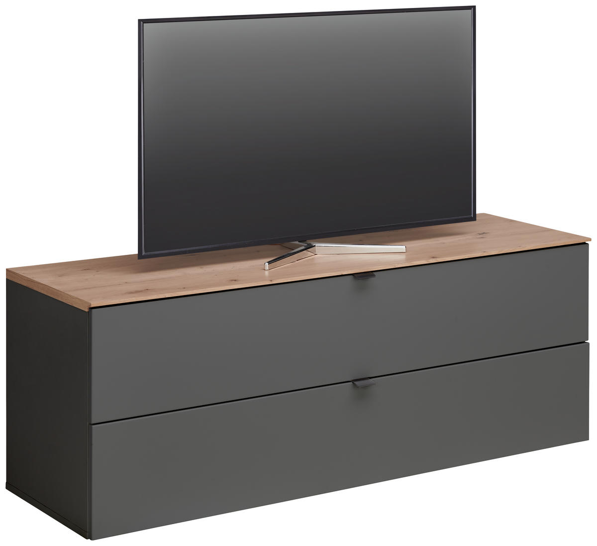 TV DIEL, grafitová, dub artisan, 140/62/44 cm - čierna/grafitová, Modern, kov/kompozitné drevo (140/62/44cm) - Hom`in