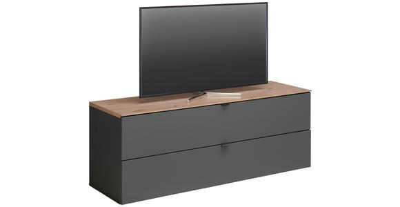 TV-ELEMENT Graphitfarben, Eiche Artisan  - Schwarz/Graphitfarben, MODERN, Holzwerkstoff/Metall (140/62/44cm) - Hom`in