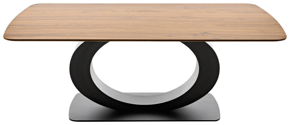 ESSTISCH Nussbaum furniert Nussbaumfarben  - Nussbaumfarben/Schwarz, Design, Holz/Metall (200/100/76cm) - Koinor