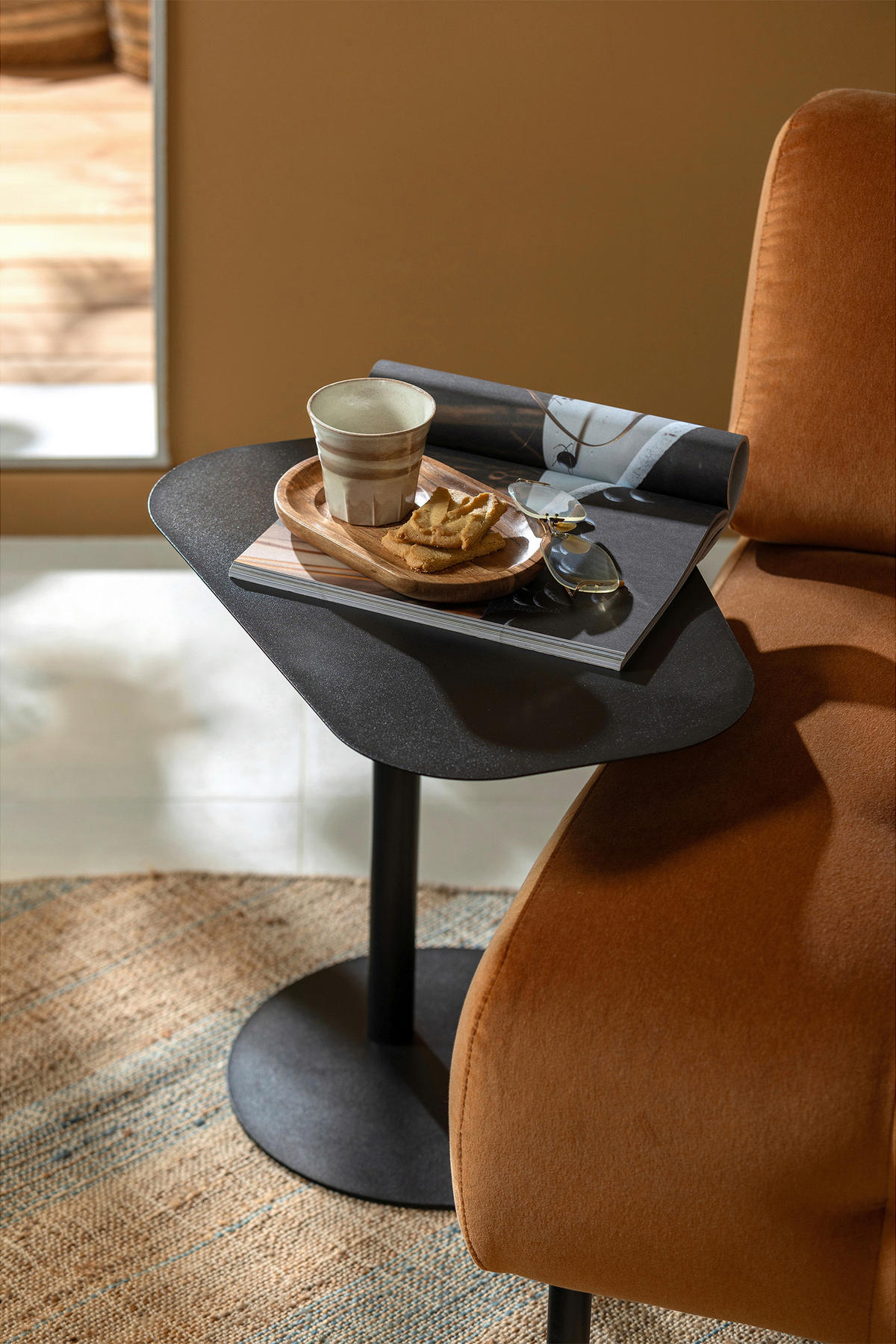 BEISTELLTISCH 50/38/50 cm Schwarz Freiform  - Schwarz, Design, Metall (50/38/50cm) - Livetastic