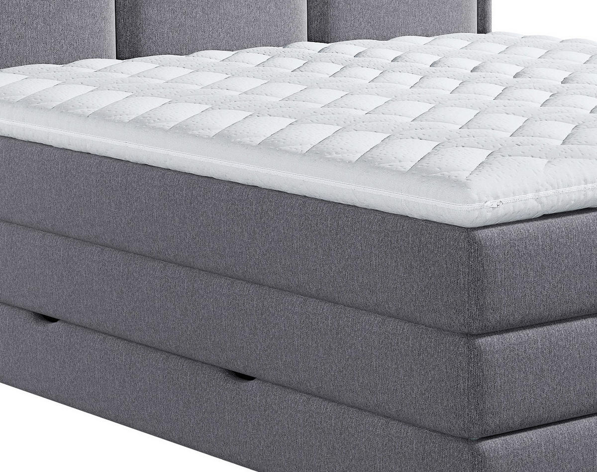 BOXSPRINGBETT 180/200 cm  in Dunkelgrau  - Dunkelgrau, Design, Kunststoff/Textil (180/200cm) - MID.YOU