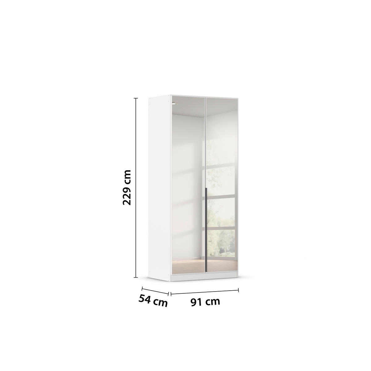 DREHTÜRENSCHRANK  in Weiß  - Weiß/Grau, MODERN, Holzwerkstoff/Metall (91/229/54cm) - Rauch Möbel