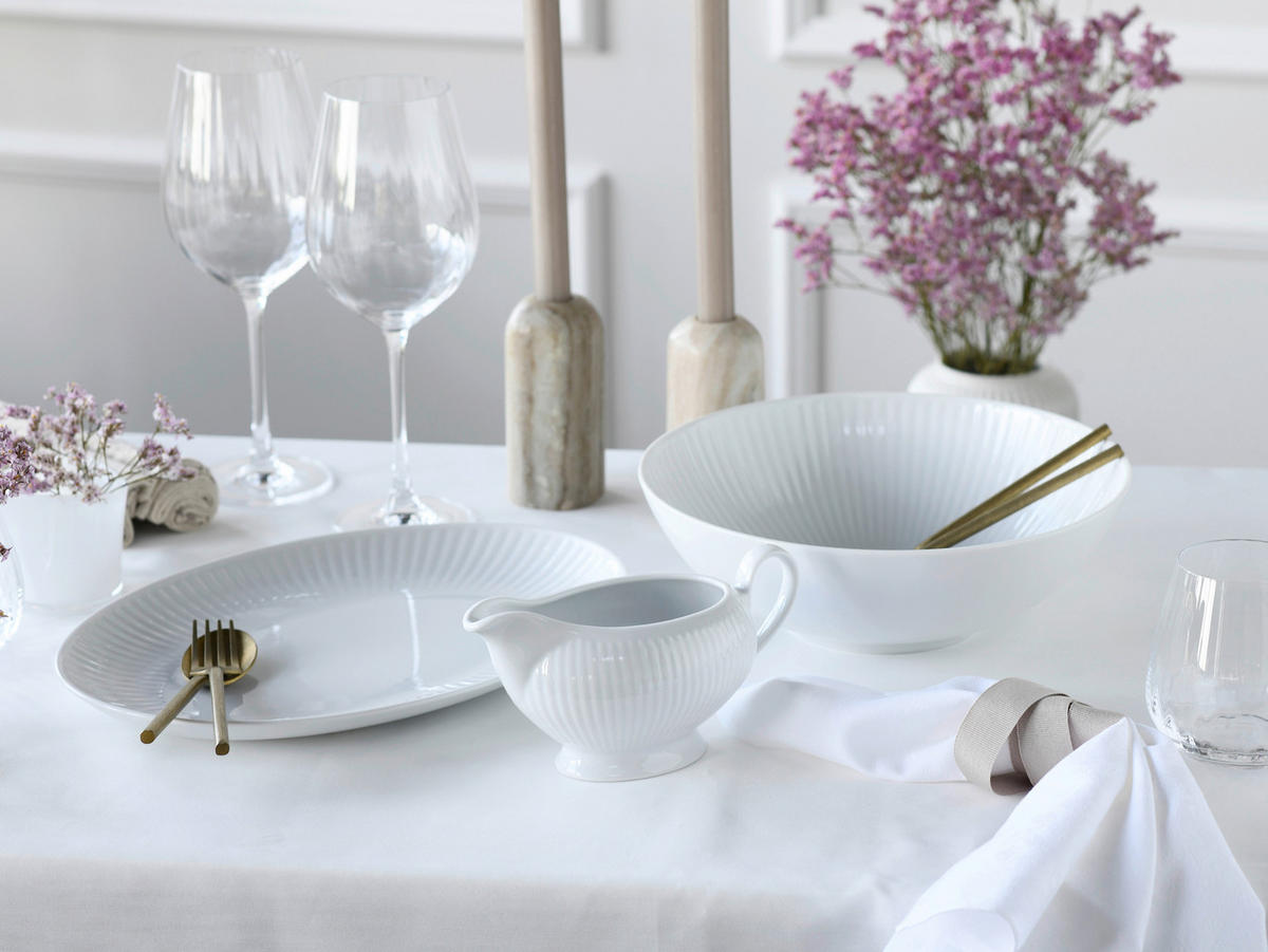 SERVIERSCHALENSET Valencia   - Weiß, Design, Keramik - Creatable