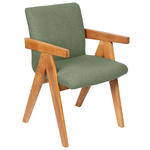 ARMLEHNSTUHL in Holz, Textil Grün  - Eichefarben/Grün, KONVENTIONELL, Holz/Textil (53,5/83/62cm) - Linea Natura