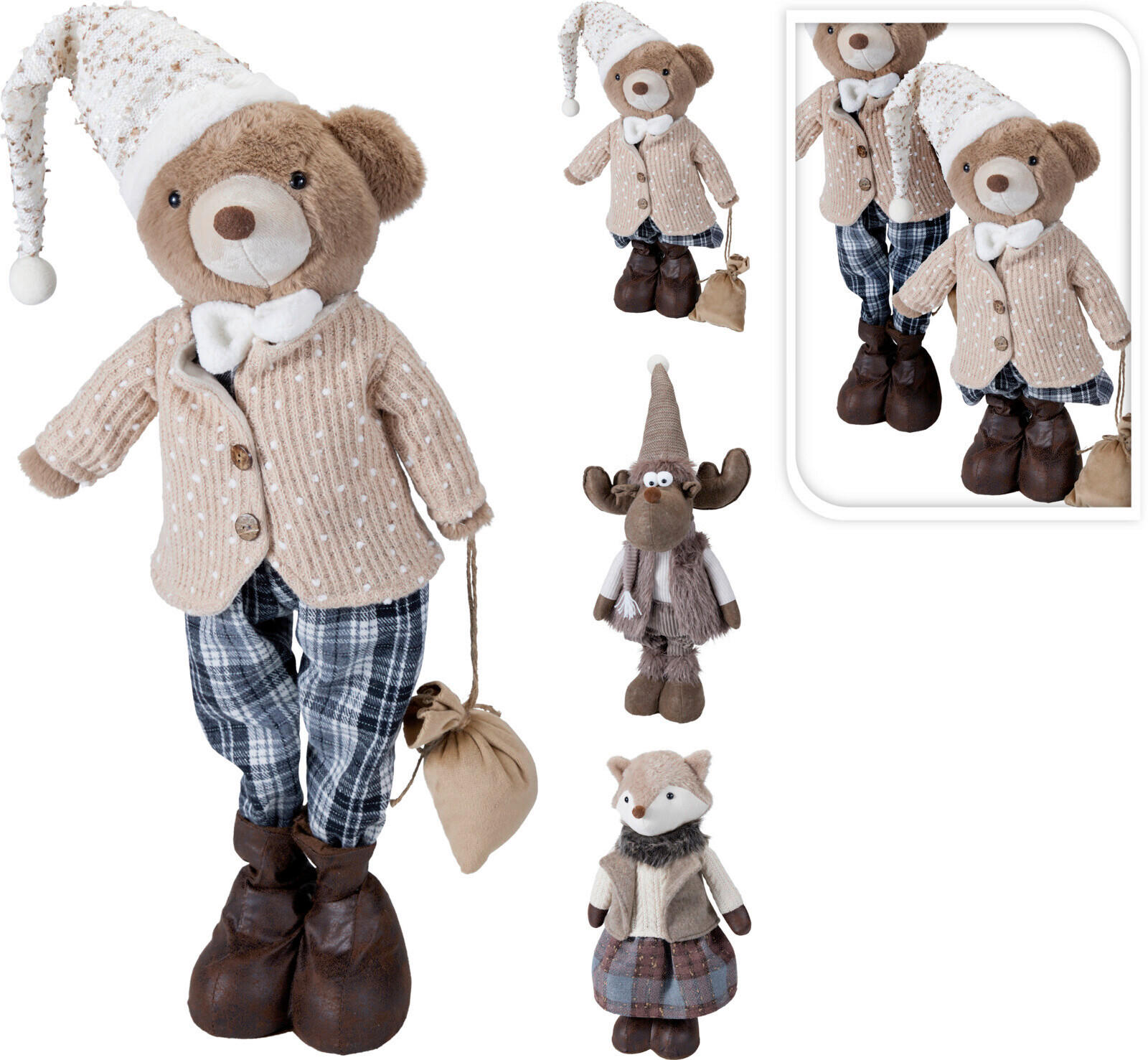 DEKOR ÁLLATFIGURA - többszínű, Basics, textil (62cm)