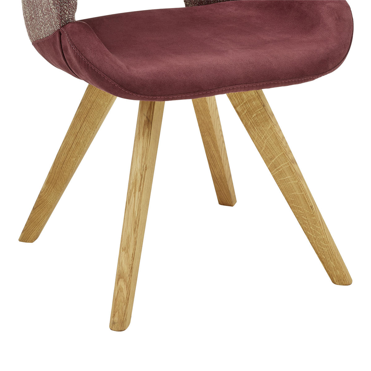 ARMLEHNSTUHL  in Webstoff, Flachgewebe  - Eichefarben/Bordeaux, Design, Holz/Textil (58/83/59cm) - Linea Natura