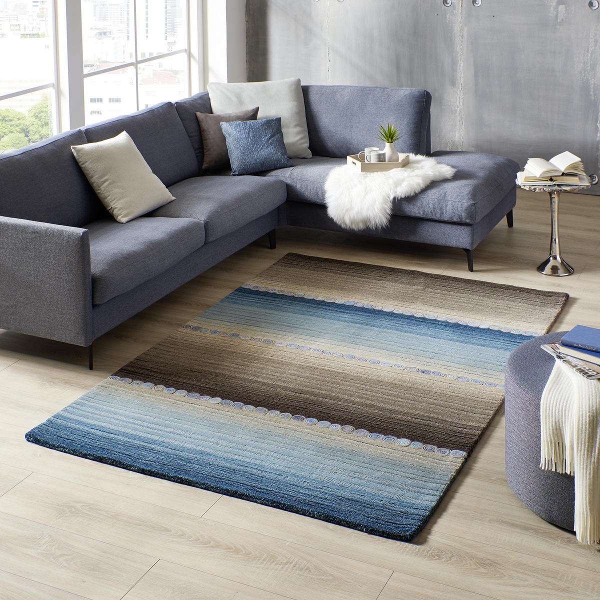 ORIENTTEPPICH 70/140 cm Twilight in Blue  - Blau/Grau, Konventionell, Textil (70/140cm) - Cazaris