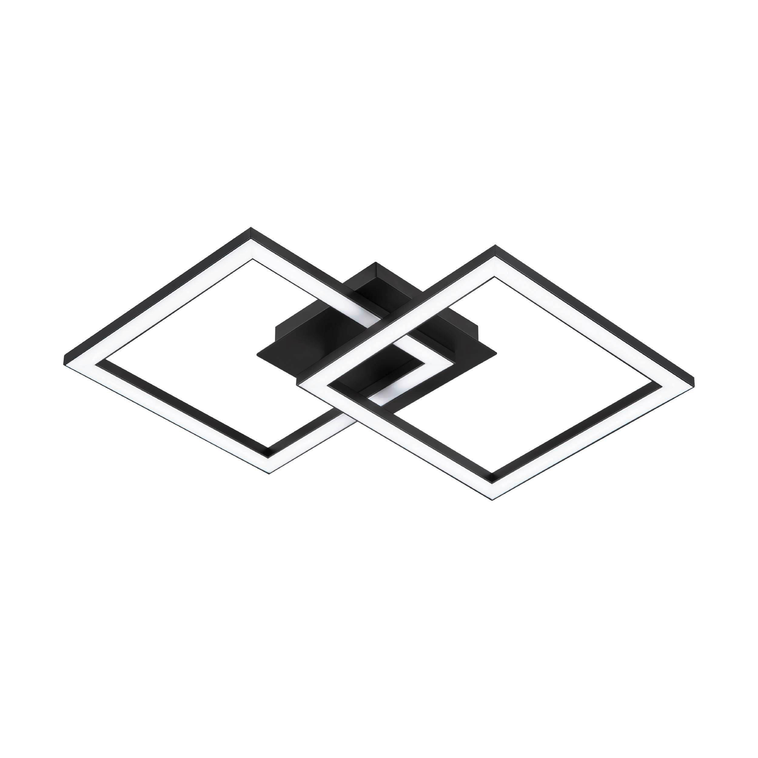 DECKENLEUCHTE 47/29,5/5,5 cm   - Schwarz/Weiß, Basics, Kunststoff/Metall (47/29,5/5,5cm) - Eglo