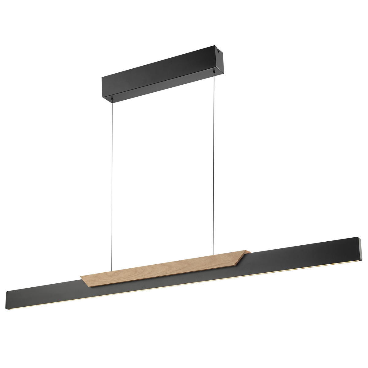 LED-HÄNGELEUCHTE 121/6/120 cm  - Eiche Bianco/Schwarz, Natur, Holz/Kunststoff (121/6/120cm)