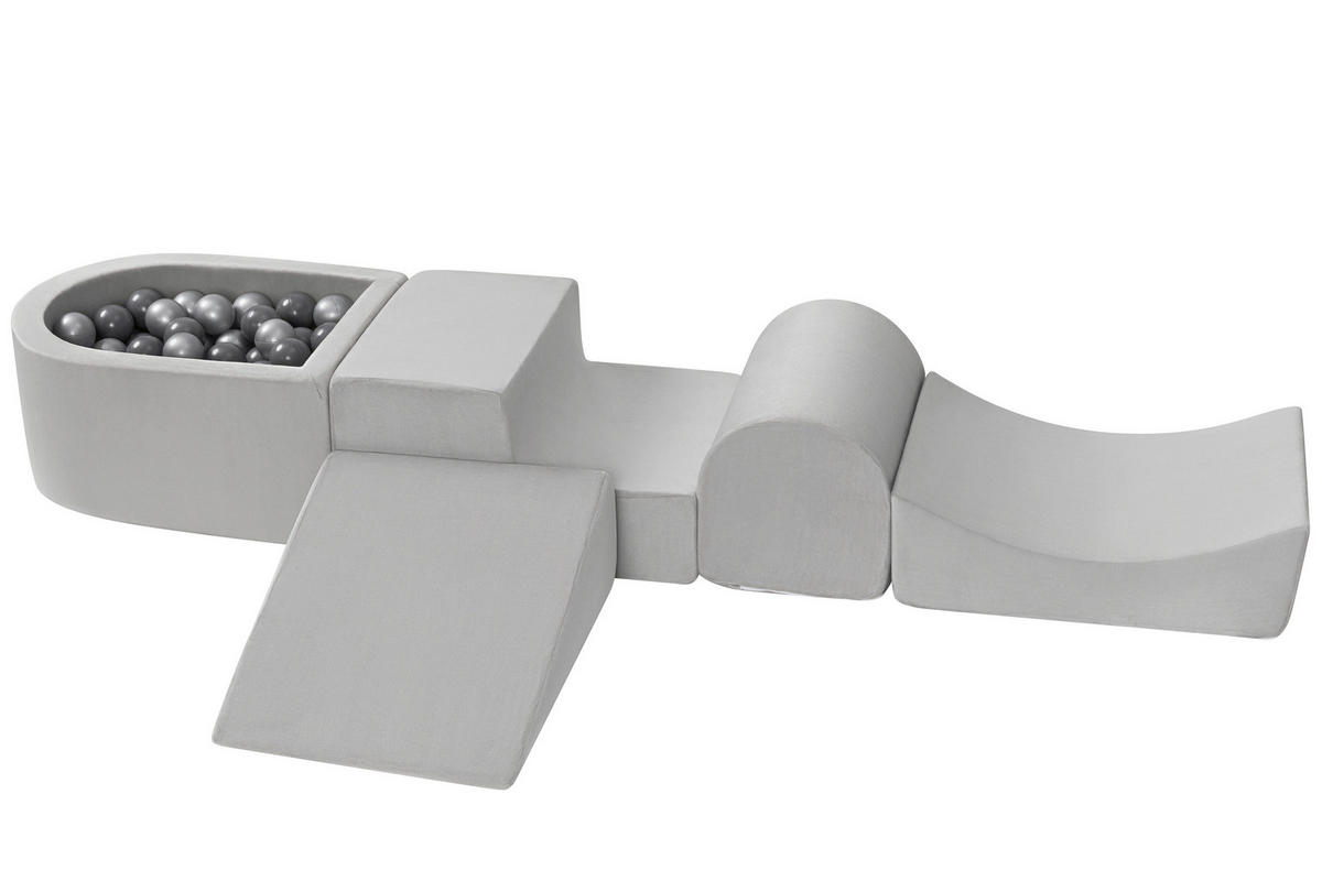 BÄLLEBAD - Grau, Basics, Kunststoff/Textil (267.5/45/30cm) - Jimmylee