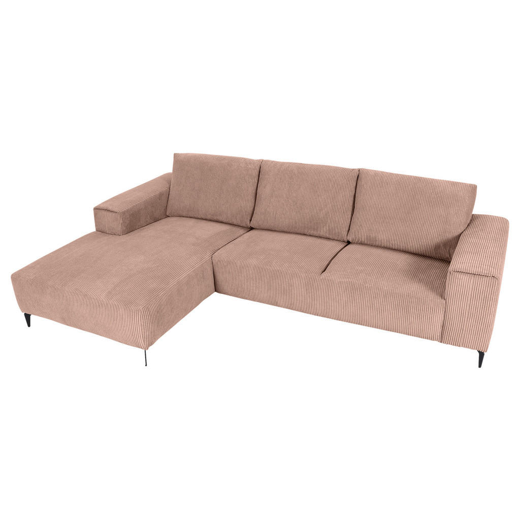 Thumbnail - Carryhome Ecksofa, Altrosa, Textil, 2-3-Sitzer, Füllung: Schaumstoff, Ottomane links, L-Form, 285x170 cm, seitenverkehrt...