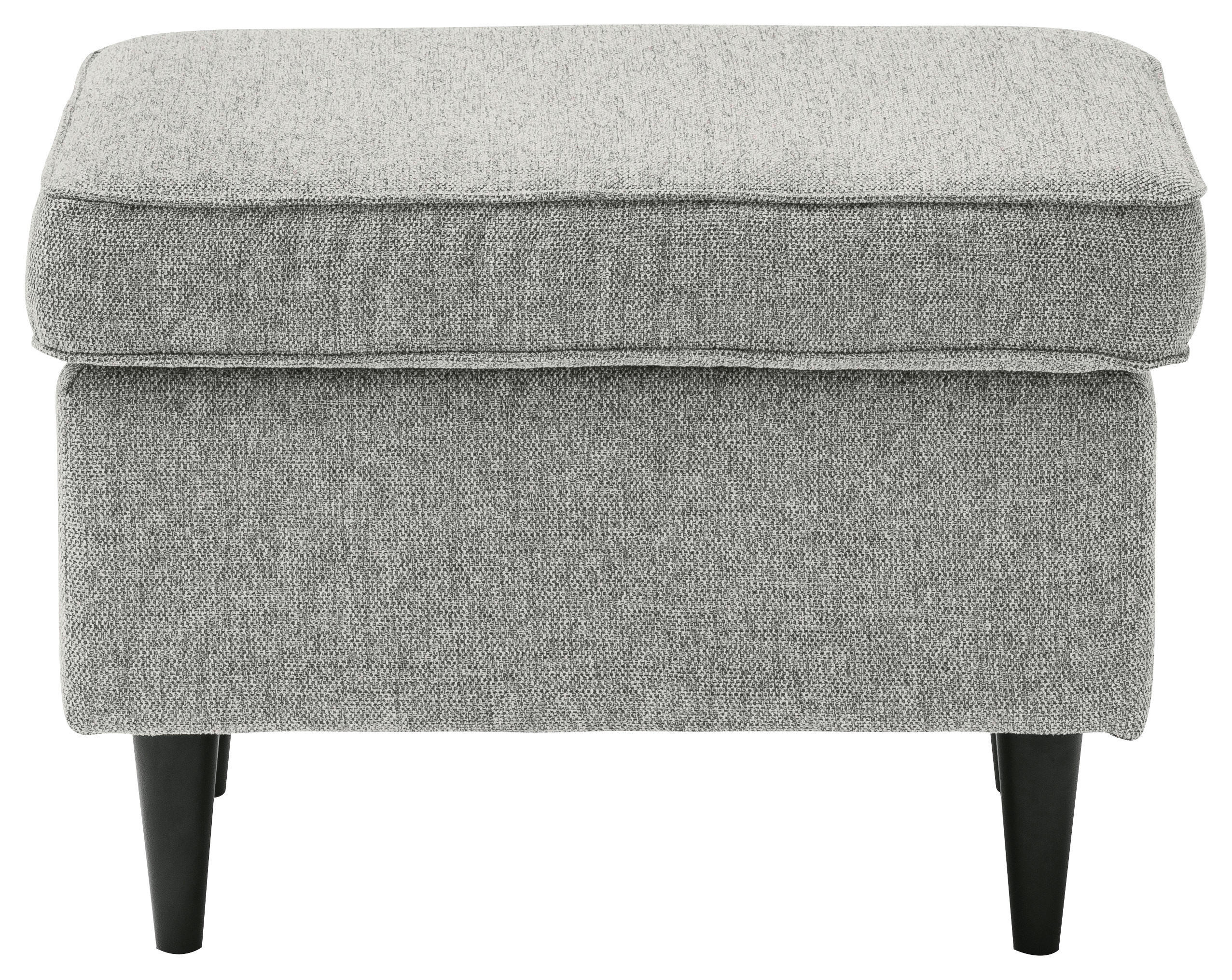 HOCKER Webstoff Silberfarben  - Silberfarben/Schwarz, Basics, Textil (63/43/42cm) - MID.YOU