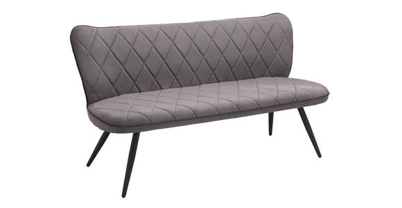 SITZBANK 166/85/66 cm in Grau, Schwarz - Schwarz/Grau, Design, Textil/Metall (166/85/66cm) - Hom`in