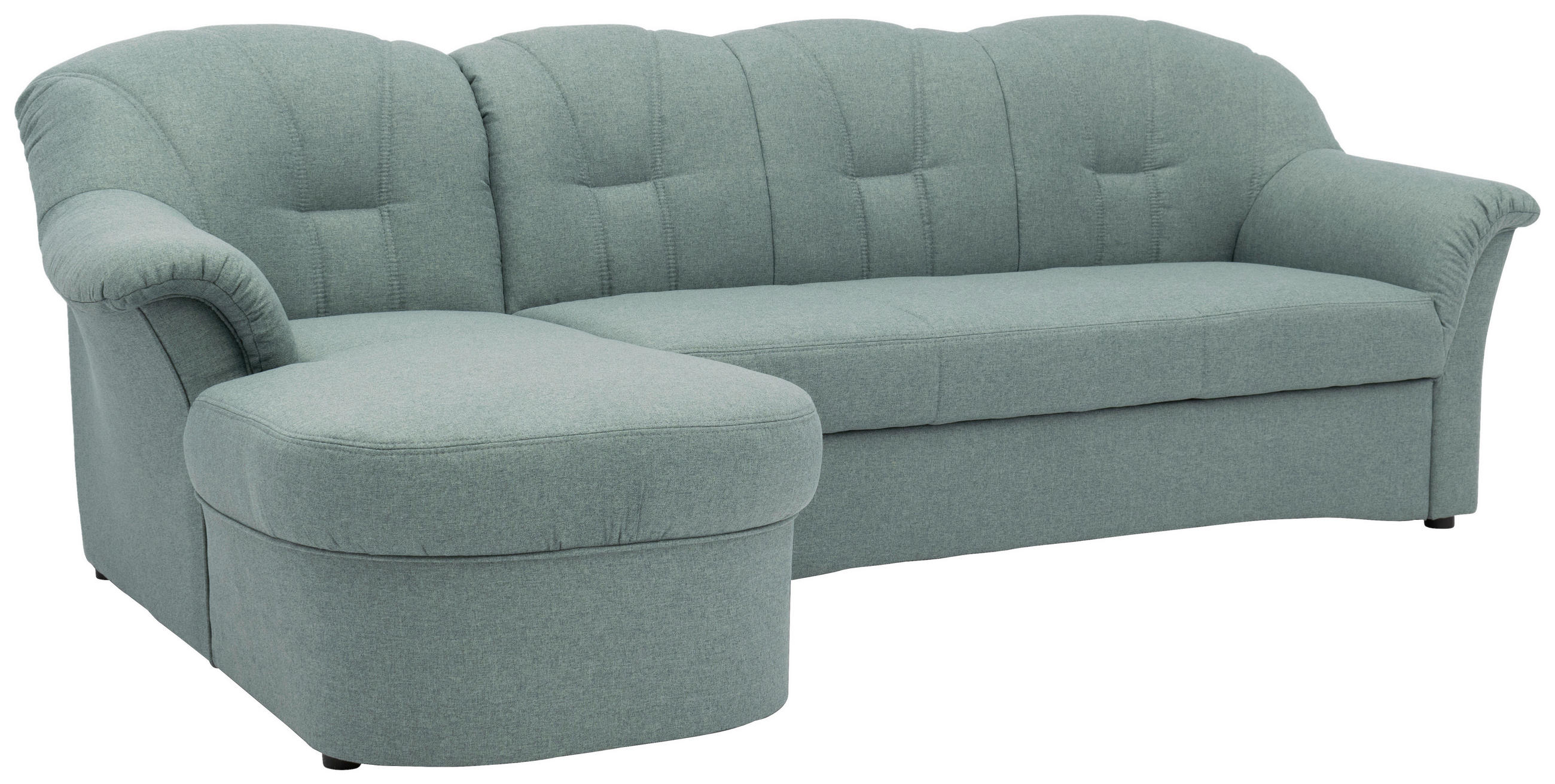 ECKSCHLAFSOFA Hellblau Webstoff  - Schwarz/Hellblau, KONVENTIONELL, Kunststoff/Textil (142/233cm) - MID.YOU