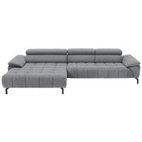 ECKSOFA Webstoff Grau  - Schwarz/Grau, Design, Textil/Metall (190/329cm) - Beldomo Style