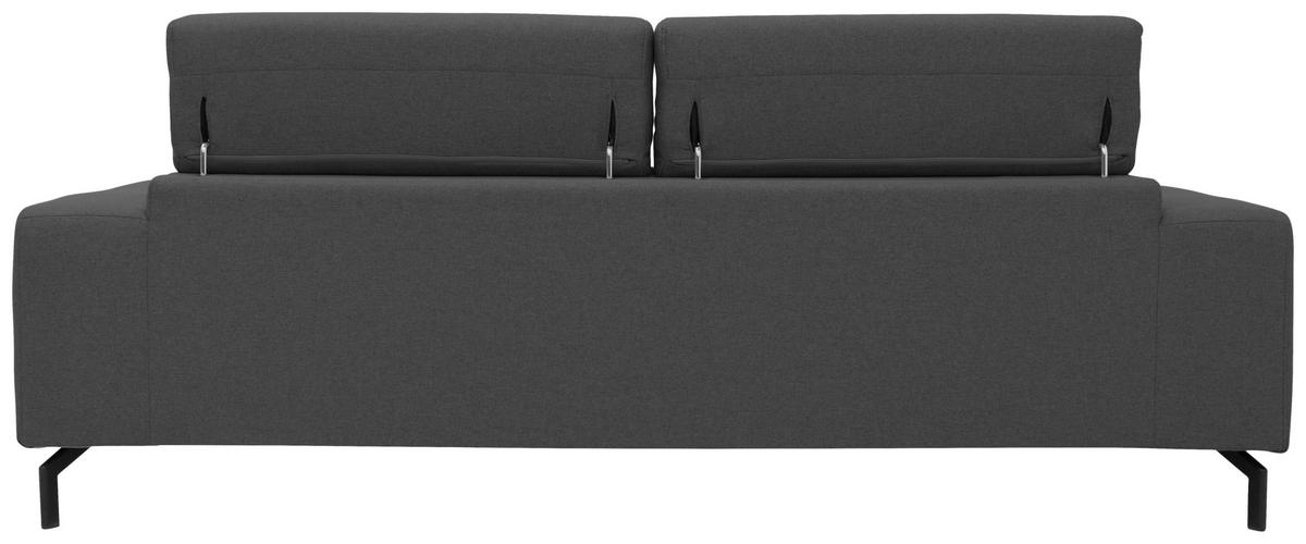 3-SITZER-SOFA Webstoff Grau  - Schwarz/Grau, Design, Textil/Metall (238/79/104cm) - MID.YOU
