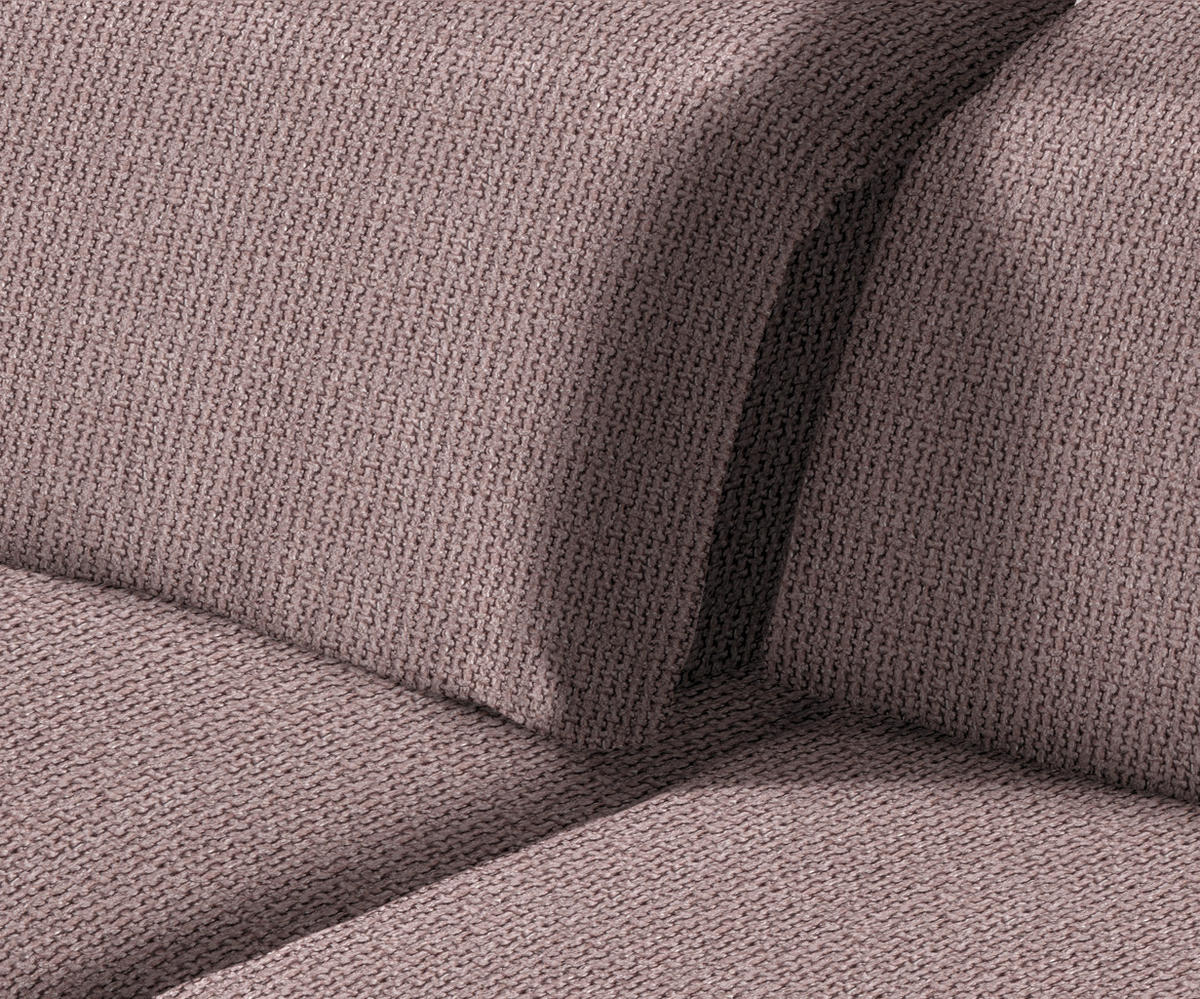 ECKSOFA in Webstoff Altrosa  - Schwarz/Altrosa, Design, Textil/Metall (180/289cm) - Stylife