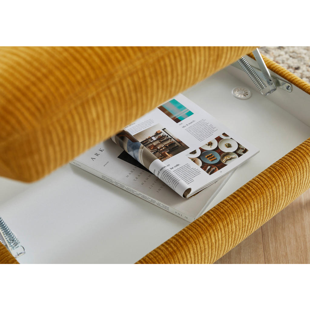 Thumbnail - Beldomo System Hocker Beldomo system, Currygelb, Textil, rechteckig, 90x44x66 cm, Goldenes M, Stoffauswahl, erweiterbar ...