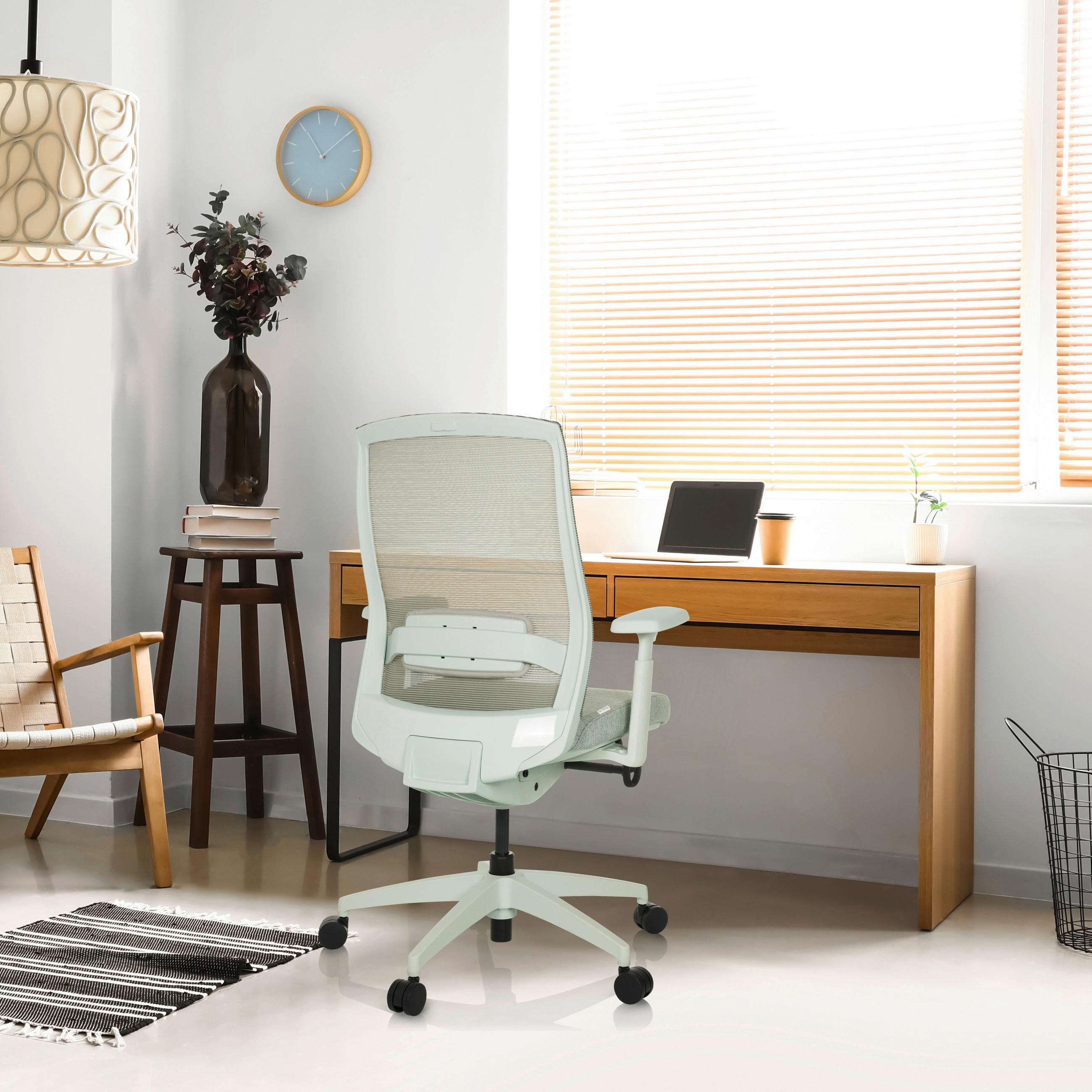 OTOČNÁ ŽIDLE, síťovina, šedá - šedá, Moderní, textil/plast (65/95 - 103/70cm) - MID.YOU
