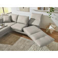 ECKSOFA  in Flachgewebe Naturfarben Armteilverstellung, Relaxfunktion, Drehsitzfunktion  175-224/255-365 cm  - Schwarz/Naturfarben, Design, Textil/Metall (175-224/255-365cm) - Dieter Knoll