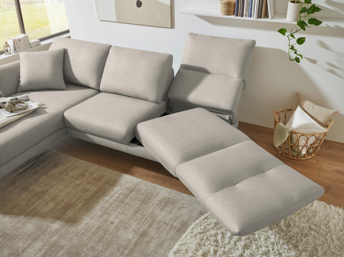 ECKSOFA  in Flachgewebe Naturfarben  175-224/255-365 cm  - Schwarz/Naturfarben, Design, Textil/Metall (175-224/255-365cm) - Dieter Knoll