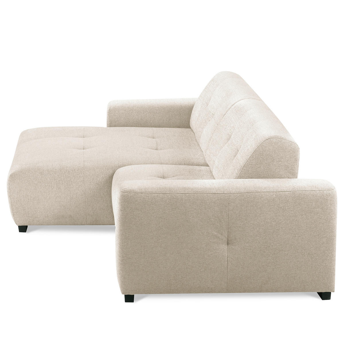 ECKSOFA AUSTIN Beige Flachgewebe Sitztiefenverstellung  - Beige/Schwarz, Design, Kunststoff/Textil (169/286cm) - Livetastic