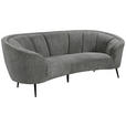 3-SITZER-SOFA Struktur Grau  - Schwarz/Grau, Design, Textil/Metall (234/89/105cm) - Ambia Home