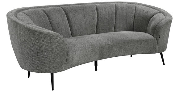 3-SITZER-SOFA Struktur Grau  - Schwarz/Grau, Design, Textil/Metall (234/89/105cm) - Ambia Home