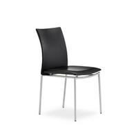 STOL  läderutbud, tygutbud  äkta läder  svart, stålfärgad  - stålfärgad/svart, Lifestyle, metall/läder (45/87/54cm) - Skovby
