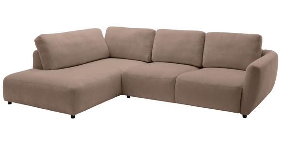 ECKSOFA  in Chenille Taupe  224/307 cm  - Taupe/Schwarz, KONVENTIONELL, Kunststoff/Textil (224/307cm) - Hom`in