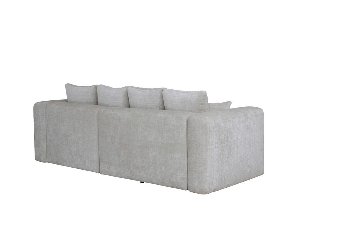 ECKSOFA Creme Chenille Zierkissen, Rückenkissen, Rücken echt  - Creme/Schwarz, MODERN, Kunststoff/Textil (276/188cm) - Milino