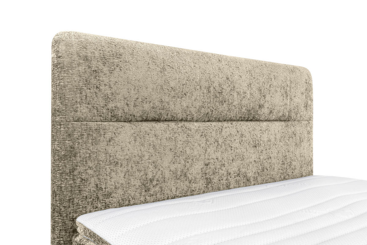 BOXSPRINGBETT 140/200 cm  in Hellbraun  - Hellbraun/Schwarz, Design, Textil/Metall (140/200cm) - Esposa