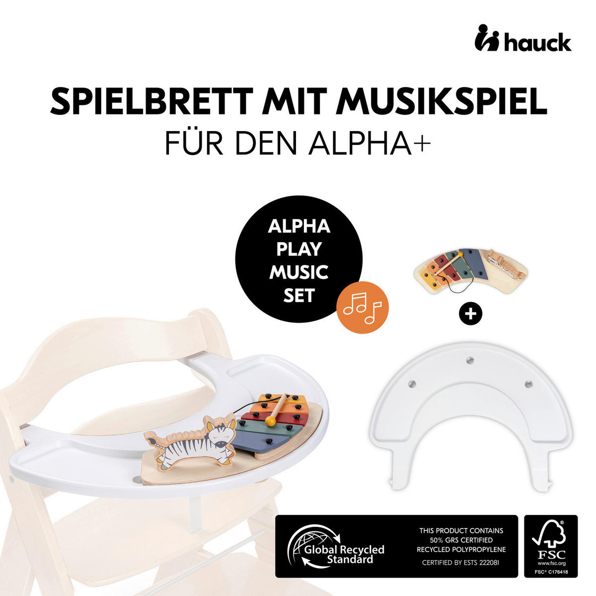 ESS- UND SPIELBRETT Alpha Play Music Set  - Multicolor/Naturfarben, Basics, Holz/Kunststoff (58/43/12,5cm) - Hauck