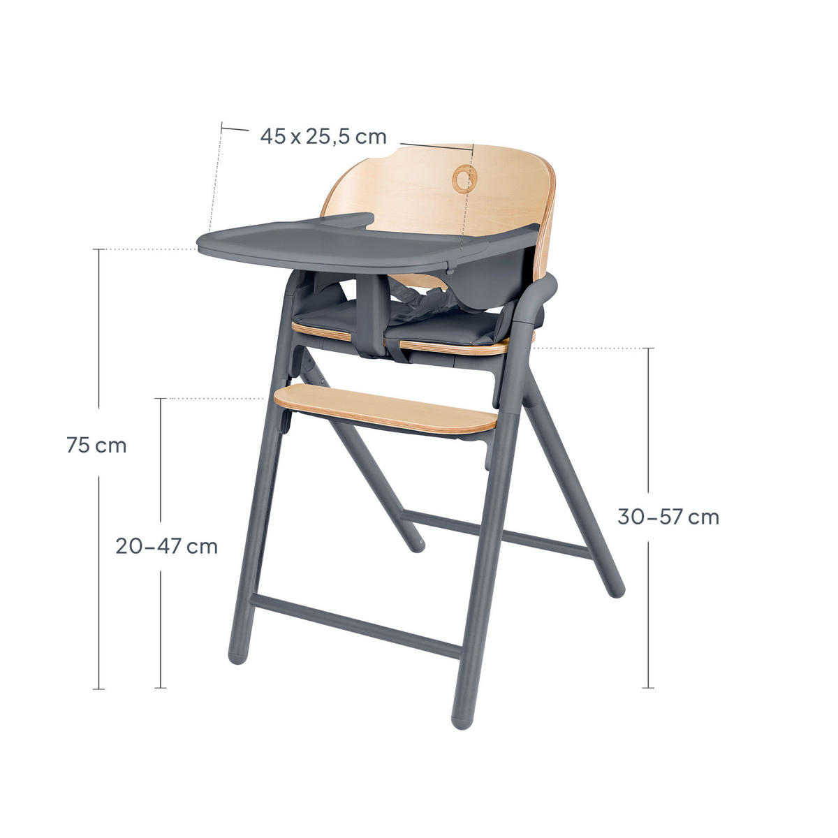 HOCHSTUHL Celia  - Grau, Basics, Holz (49,5/25/63cm) - Lionelo