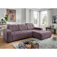 ECKSOFA VICARI in Mikrofaser Bordeaux  292/185 cm  - Bordeaux/Schwarz, MODERN, Textil/Metall (292/185cm) - Livetastic