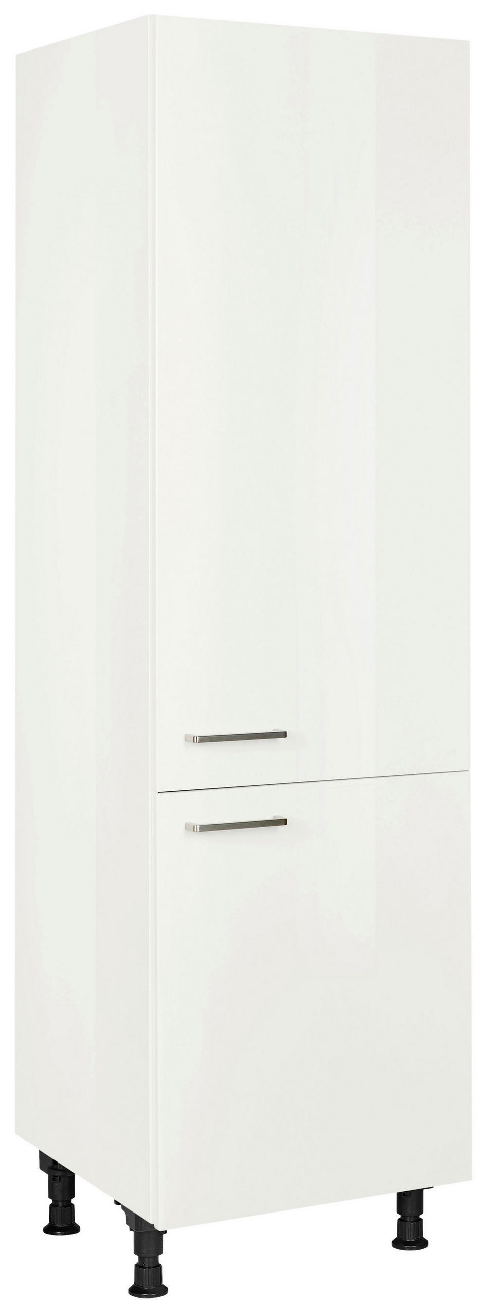 GERÄTEUMBAUSCHRANK 60/216,6/58 cm  in Weiß Hochglanz  - Edelstahlfarben/Weiß Hochglanz, MODERN, Holzwerkstoff/Metall (60/216,6/58cm) - Nobilia