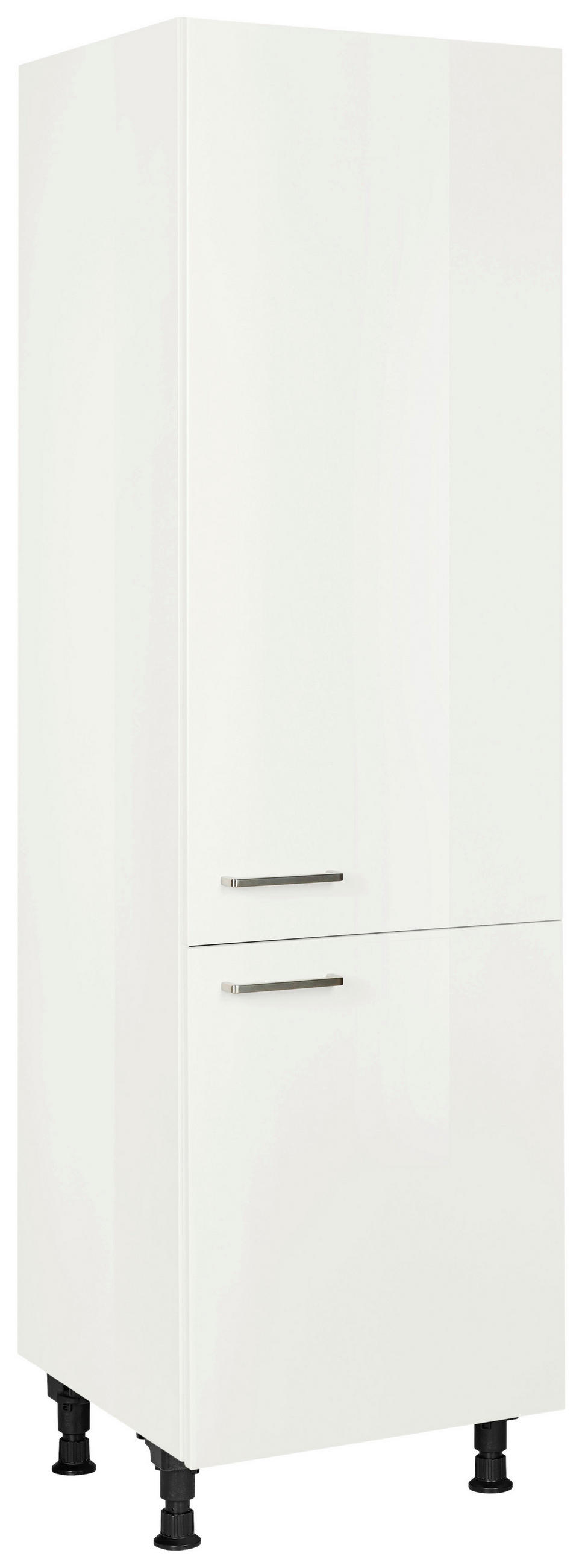 GERÄTEUMBAUSCHRANK 60/216,6/58 cm  Weiss Hochglanz  - Weiss Hochglanz/Edelstahlfarben, Modern, Holzwerkstoff/Metall (60/216,6/58cm) - Nobilia