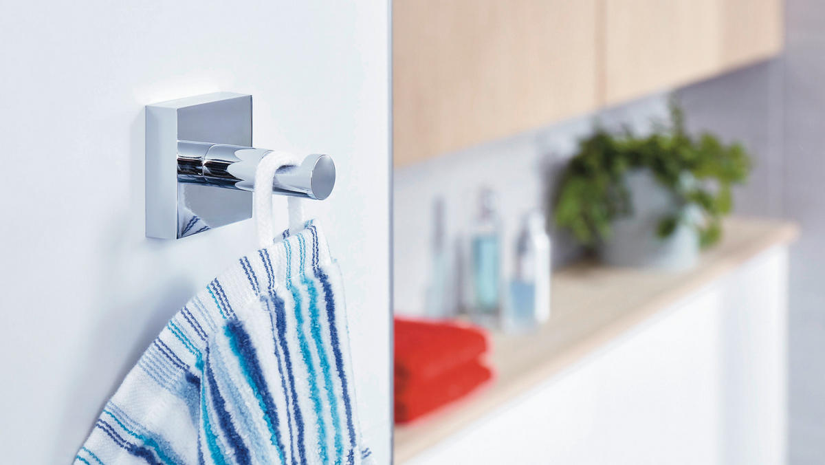 HANDTUCHHAKEN - Chromfarben, Basics, Metall (5,2/3,9/3,9cm) - Tesa