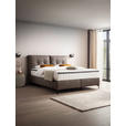 BOXSPRINGBETT 180/200 cm  in Mokka  - Schwarz/Mokka, Design, Leder/Holz (180/200cm) - Novel