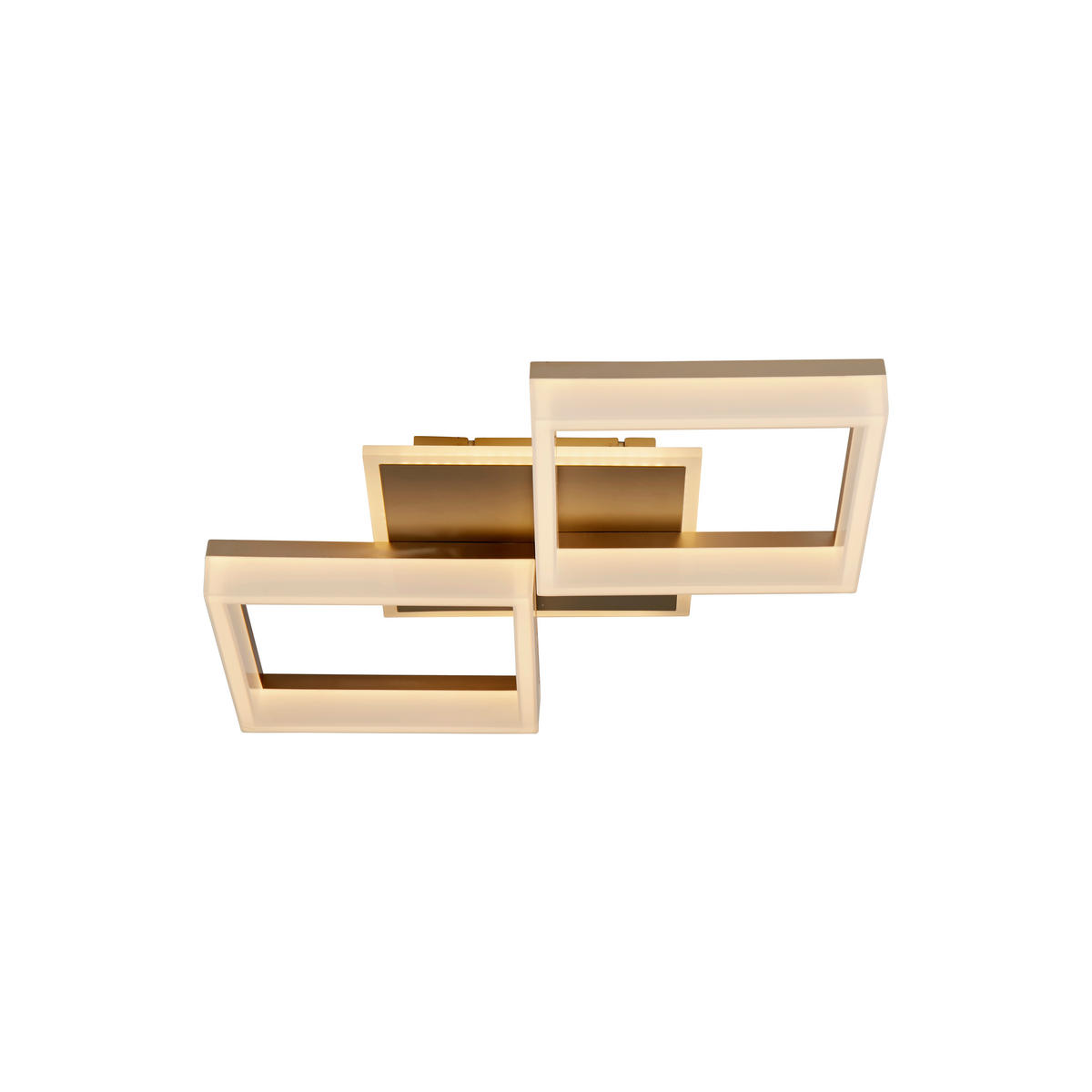DECKENLEUCHTE Fence 62,5/44/8 cm  - Goldfarben/Weiß, Design, Kunststoff/Metall (62,5/44/8cm)