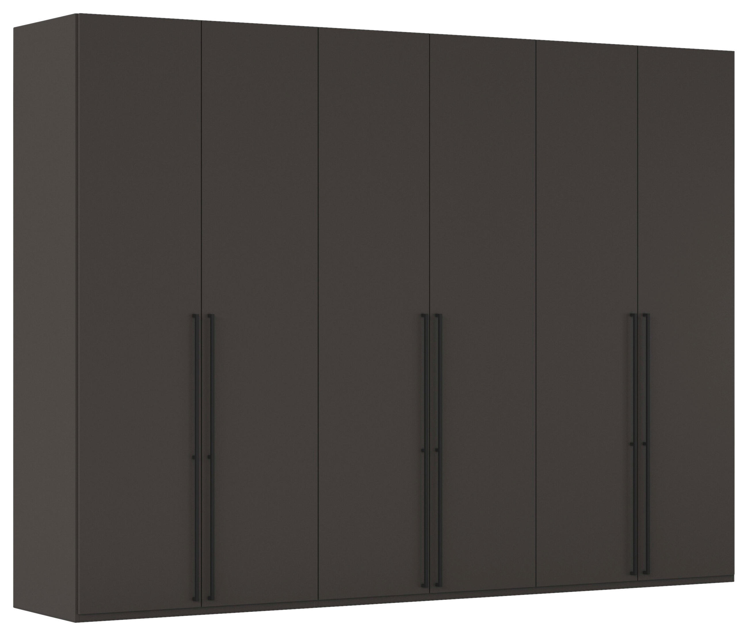 DREHTÜRENSCHRANK 301/223/61 cm,  in Graphitfarben, 6-türig  - Schwarz/Graphitfarben, Basics, Holzwerkstoff/Metall (301/223/61cm) - Novel
