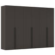 DREHTÜRENSCHRANK 301/223/61 cm,  in Graphitfarben, 6-türig  - Schwarz/Graphitfarben, Basics, Holzwerkstoff/Metall (301/223/61cm) - Novel
