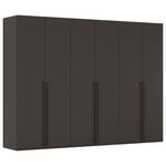 DREHTÜRENSCHRANK 301/235/61 cm,  in Graphitfarben, 6-türig  - Schwarz/Graphitfarben, Basics, Holzwerkstoff/Metall (301/235/61cm) - Novel